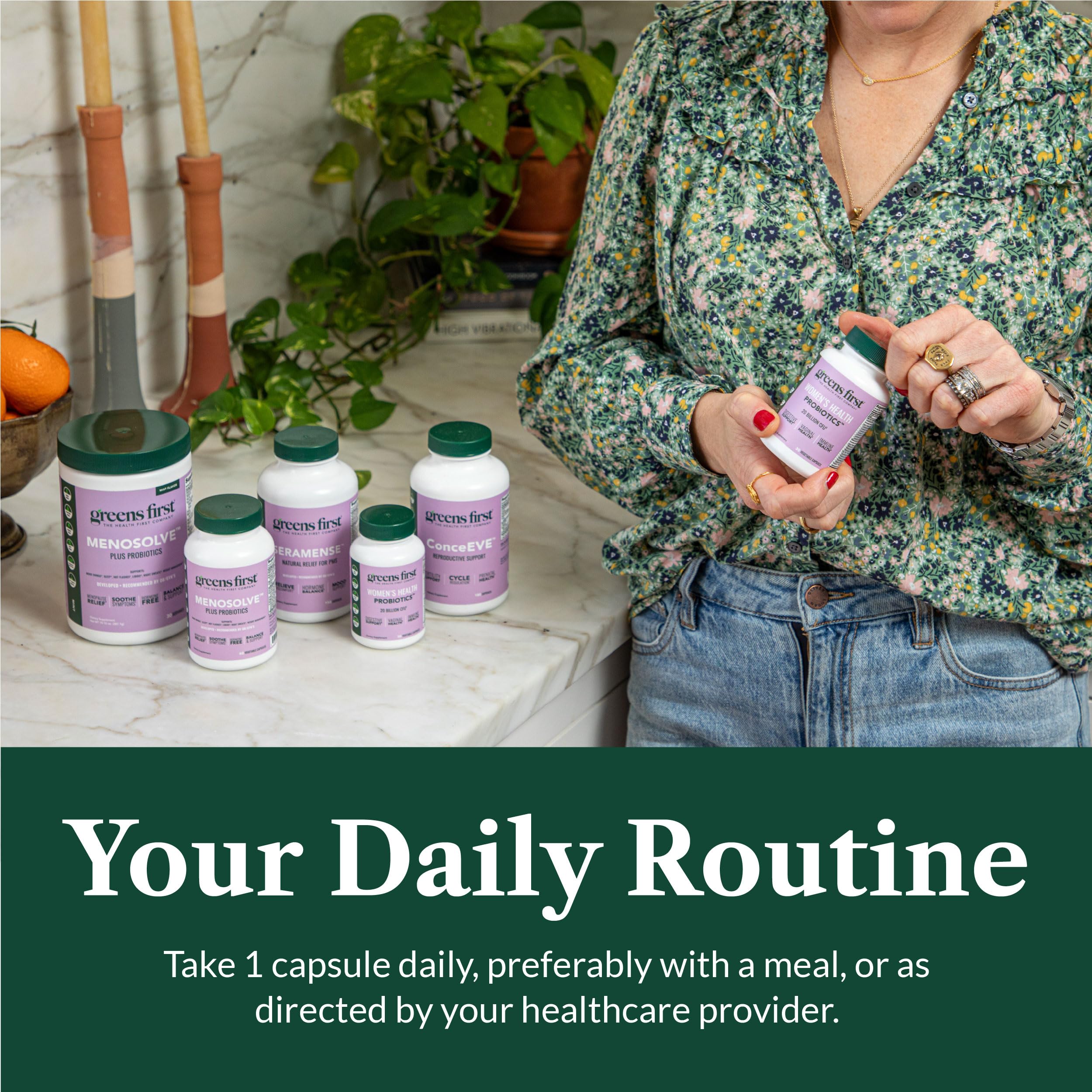 Greens First MAKTrek delivery system graphic showcases enhanced probiotic survival.