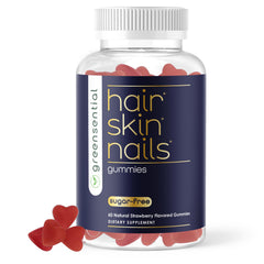 Greensential Hair Skin Nails gummies package highlighting beauty nutrition.