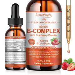 GREENPEOPLE vitamin methylated B complex bottle front view supports daily energy