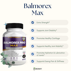 GREENVIFY Balmorex Pro Max capsules close-up highlighting form and potential mobility support.