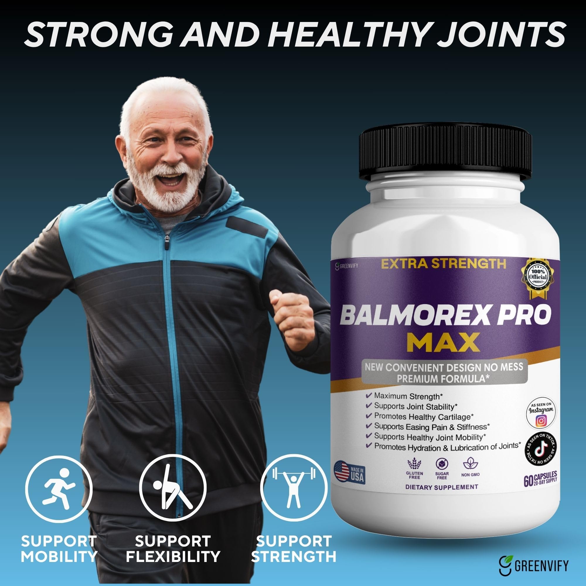 GREENVIFY Balmorex Pro Max turmeric-boswellia combo image suggesting anti-inflammatory support.