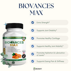 GREENVIFY Bioances Max label detail highlighting ingredients and dosage