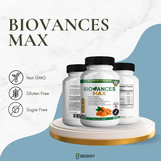 GREENVIFY Bioances Max pills visible for convenient daily routine