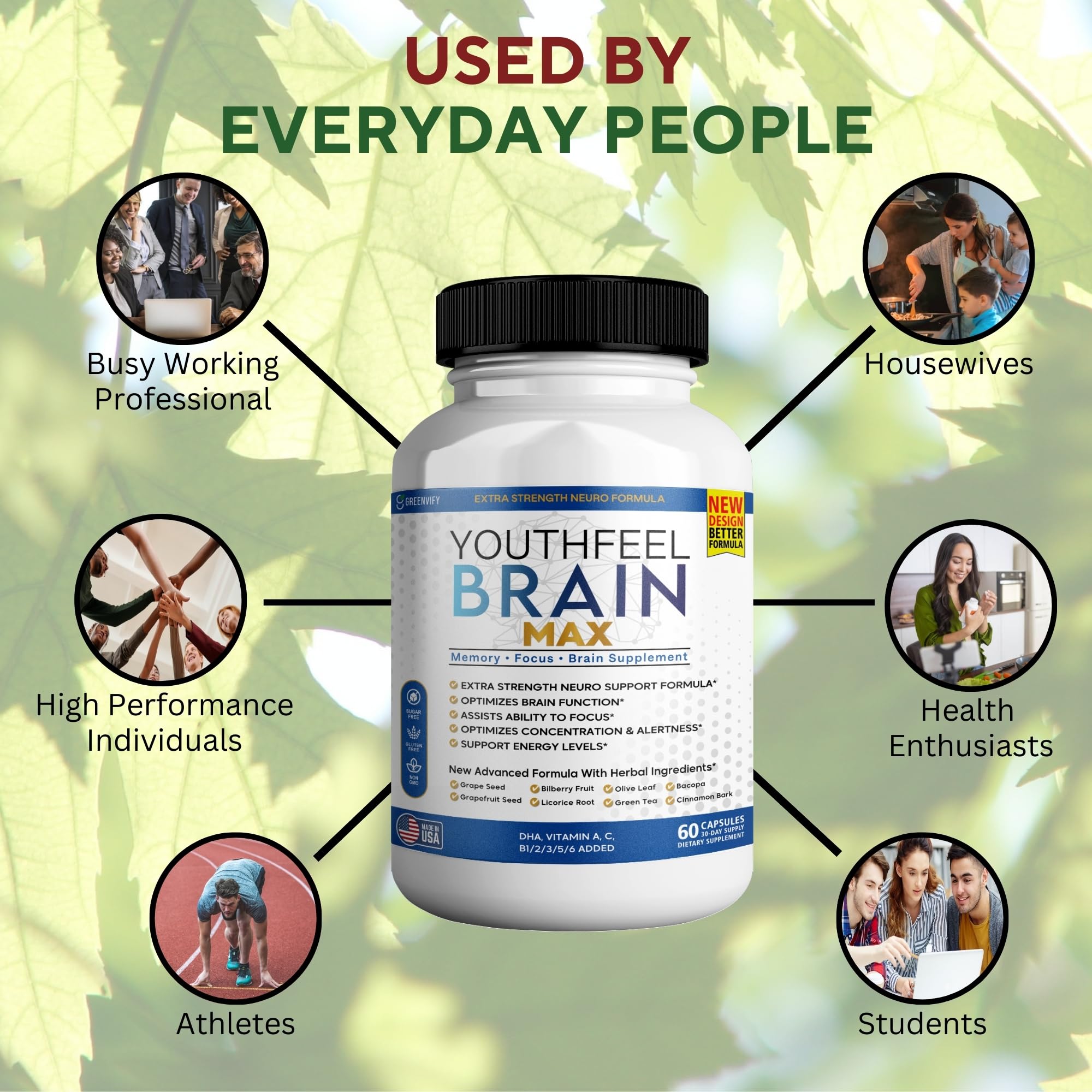 GREENVIFY Brain Max closeup of phosphatidylserine and huperzine A for concentration support