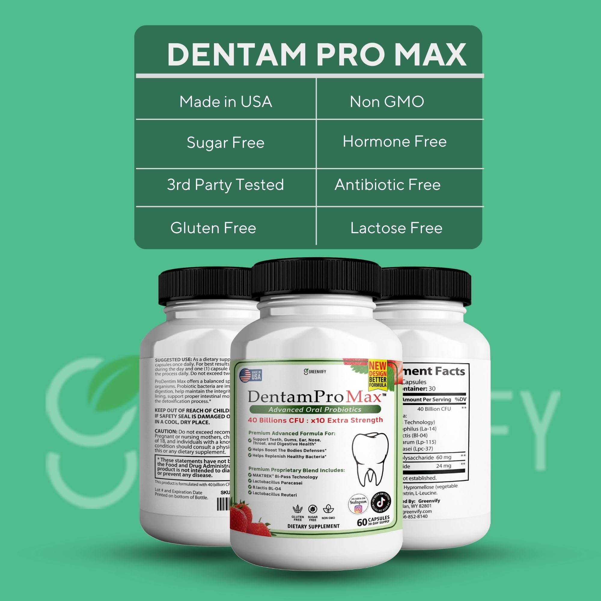 GREENVIFY DentamPro Max bottle pour shows convenient dosing
