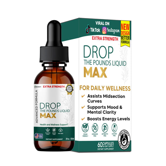 GREENVIFY Drop The Pounds Liquid bottle with dropper, gluten-free and easy dosing.