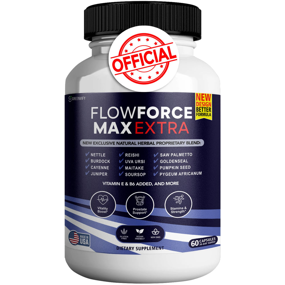 GREENVIFY FlowForce Max Extra bottle front view for daily vitality.