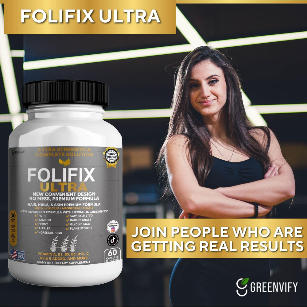 GREENVIFY FoliFix Ultra bottle back with usage directions