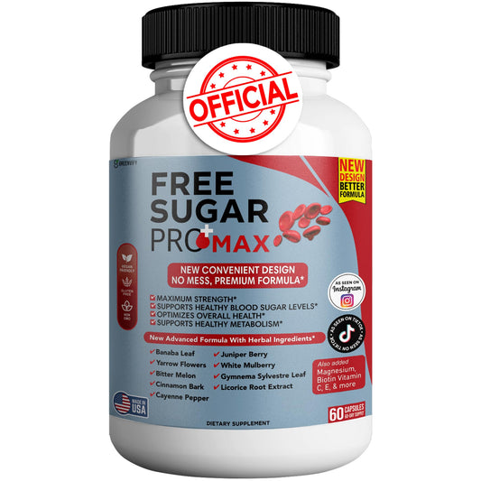 GREENVIFY Free Sugar Pro Max bottle front view, all-natural formula for daily balance.