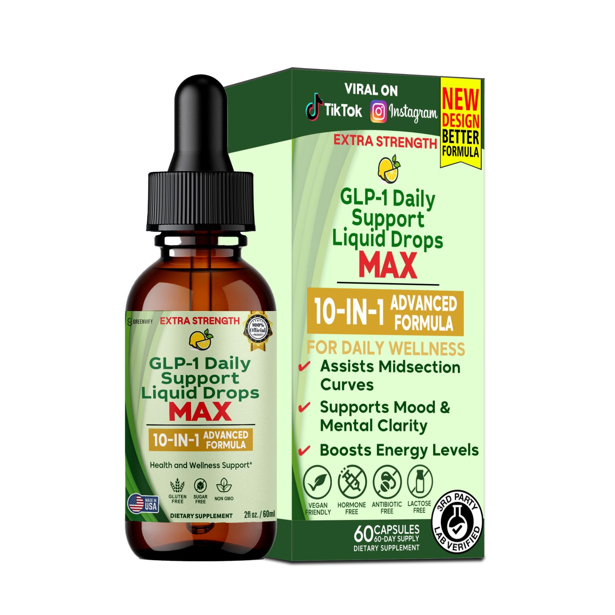 GREENVIFY GLP-1 Drops bottle for easy daily use and portable wellness routines