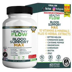 GREENVIFY Healthy Flow Max bottle highlighting the herbal blend for daily circulation support