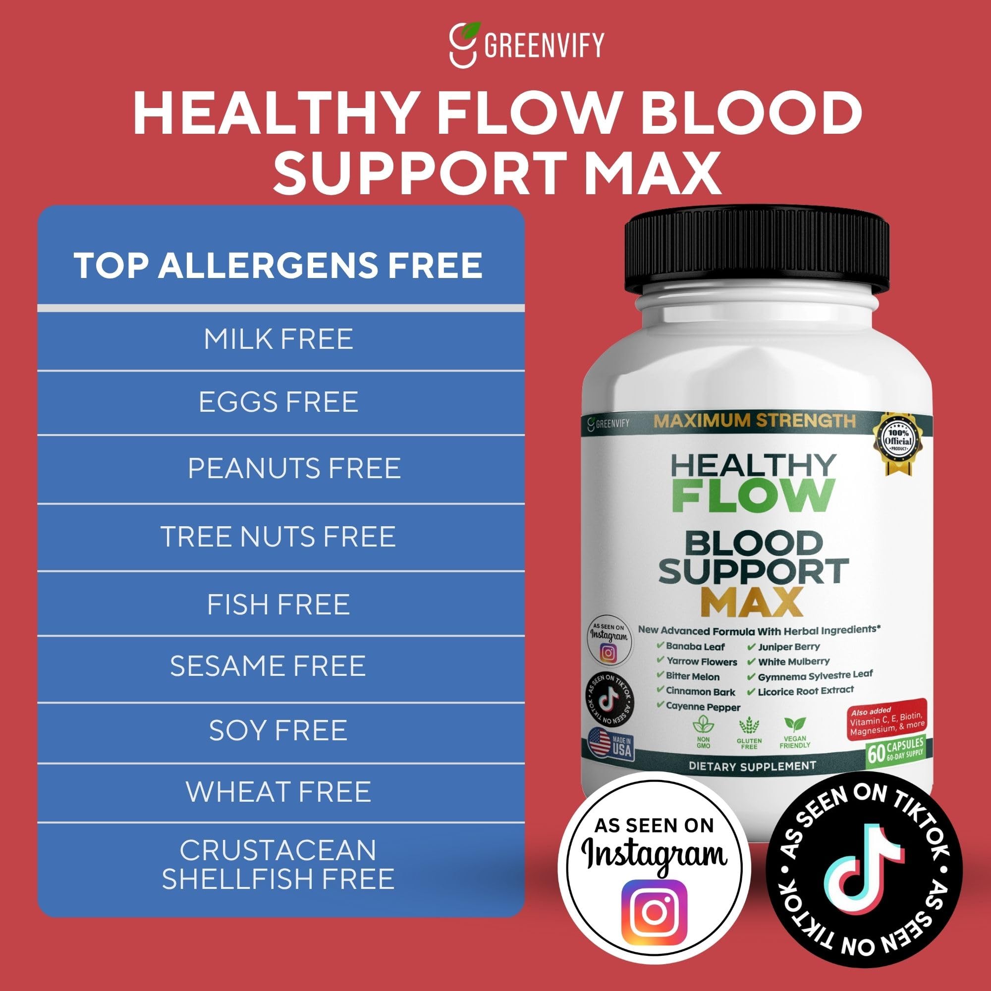 GREENVIFY Flow capsules close-up showing a convenient two-capsule daily regimen