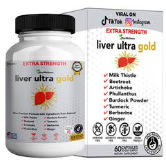 GreenVify Liver Ultra Gold bottle front highlighting natural liver support for daily wellness.