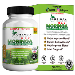 GREENVIFY Moringa Magic Max bottle on a clean shelf for daily vitality.