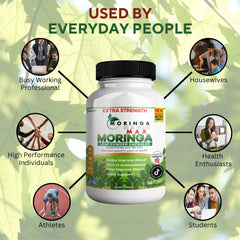 GREENVIFY Moringa Magic Max mood and energy lifestyle scene promoting steady energy.