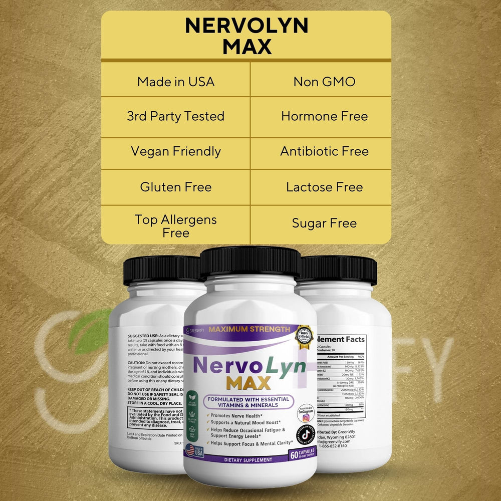 GreenVify NervoLyn Max vitamin B complex supports balanced nerve health.