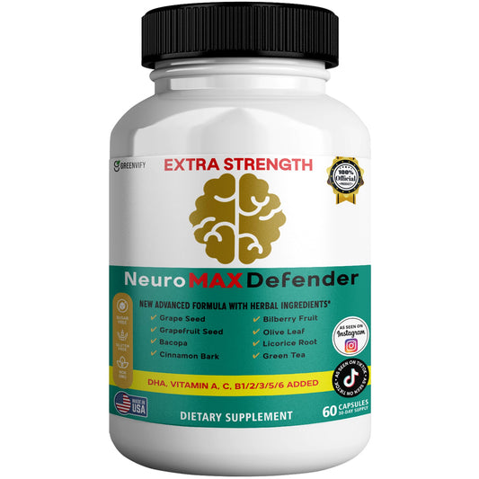 GREENVIFY NeuroMAX Defender extra-strength bottle front for daily brain support
