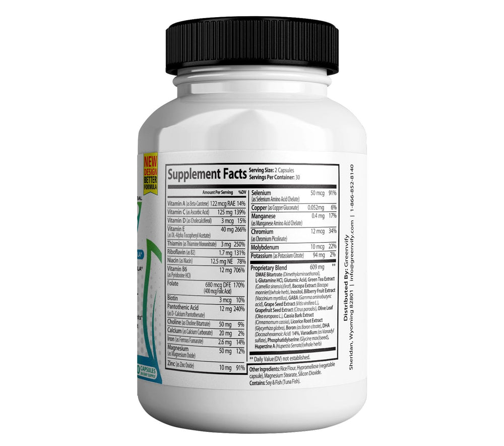 GreenVify NeuroActive 8 Max capsules close-up highlighting plant-based ingredients