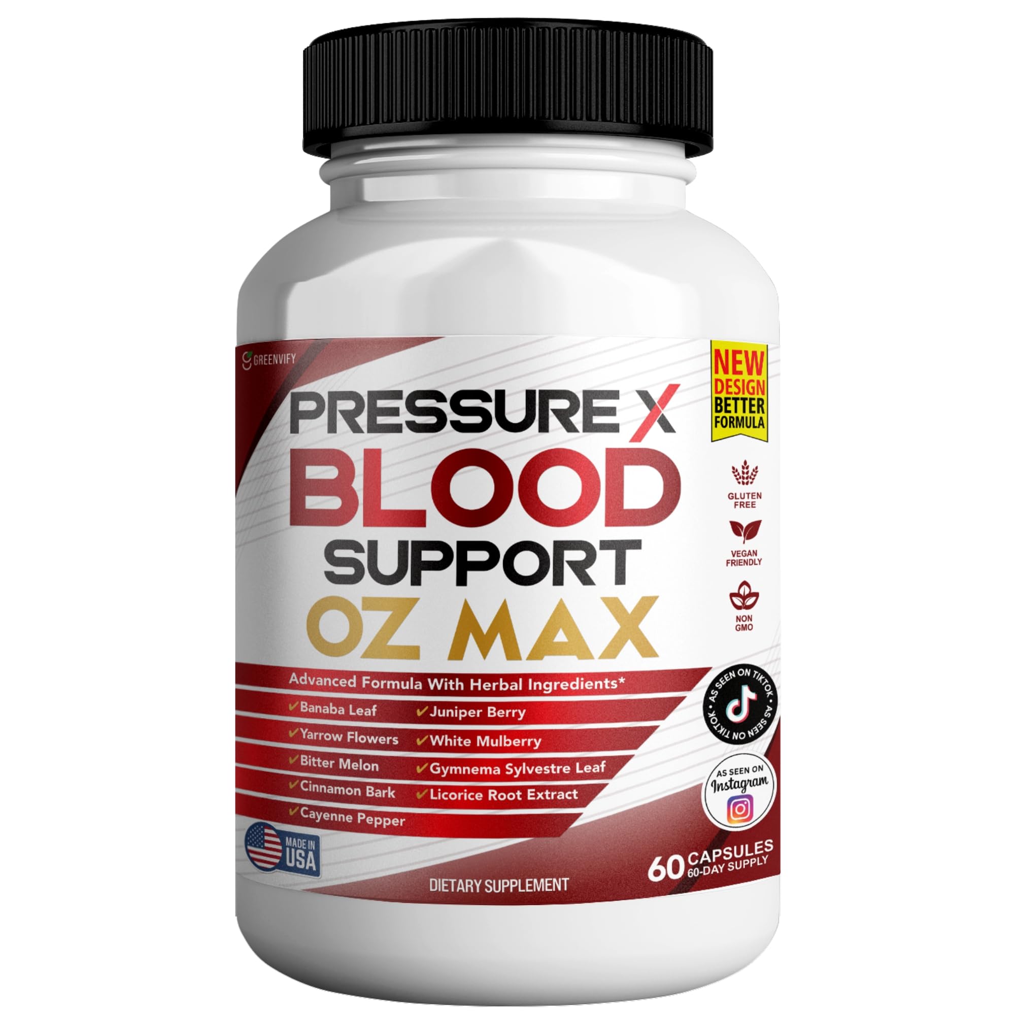 GREENVIFY Pressure X capsules bottle provides convenient daily support for cardiovascular wellness.