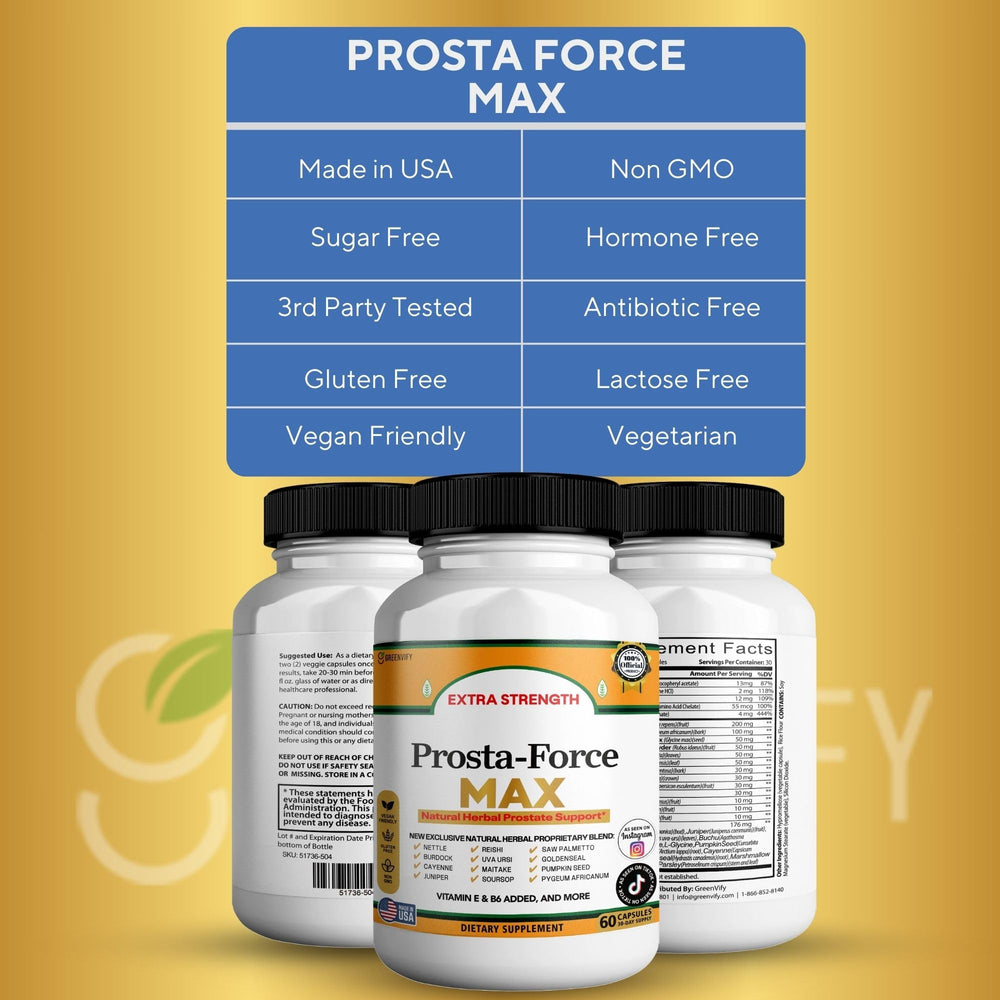 Prosta-Force Max on a kitchen counter illustrating a monthly supply and convenience.