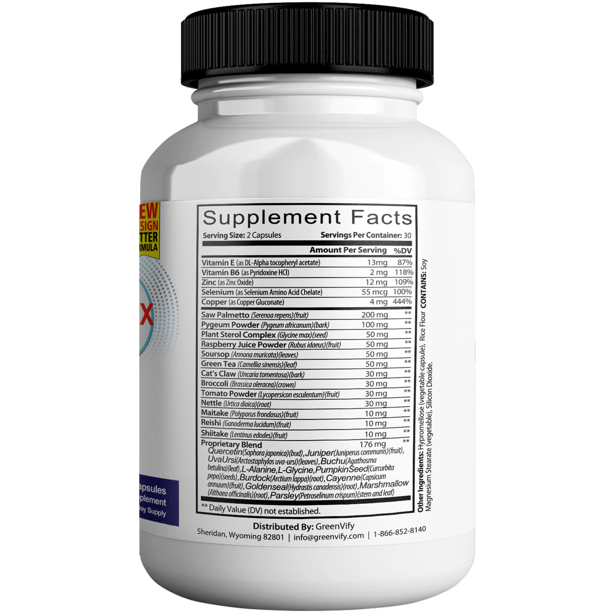 GREENVIFY ProstateViva Max capsules close-up showing natural ingredients for prostate health.