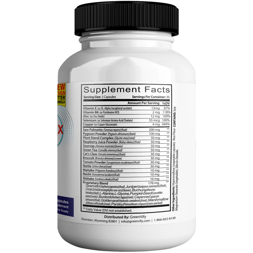 GREENVIFY ProstateViva Max capsules close-up showing natural ingredients for prostate health.