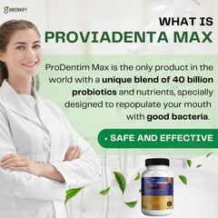 Greenvify ProviaDenta Gold Max label closeup highlighting the 40B CFU feature