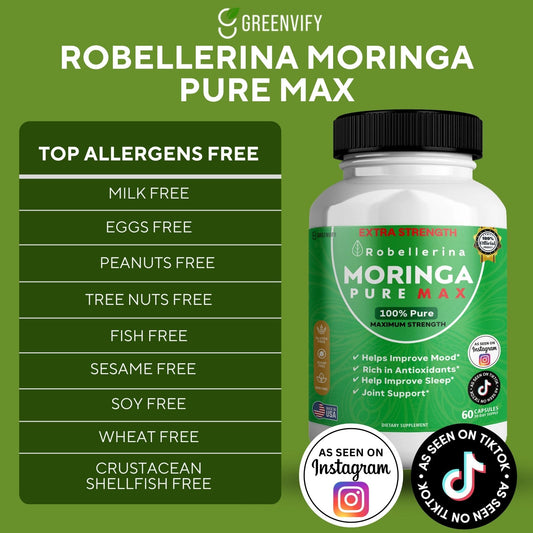 GreenVify Robellerina Moringa Pure Max capsules ready for daily dose.