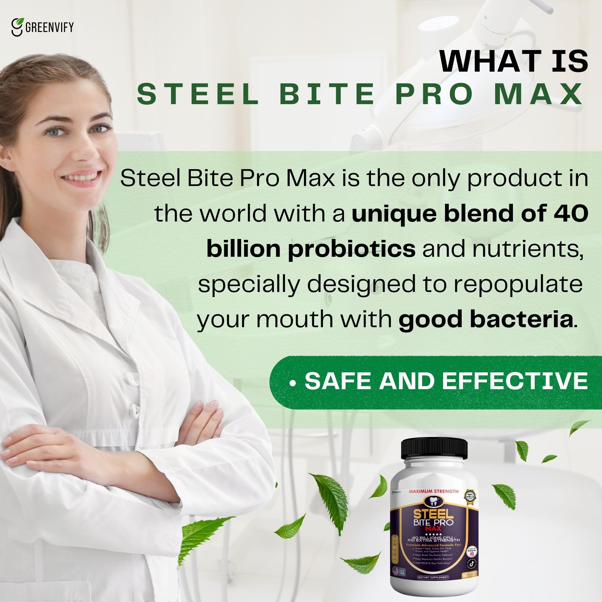 GREENVIFY GMP badge indicating manufacturing standards and quality control
