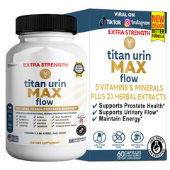 Greenvify Titan Urin Max Flow bottle front showing the product in natural packaging