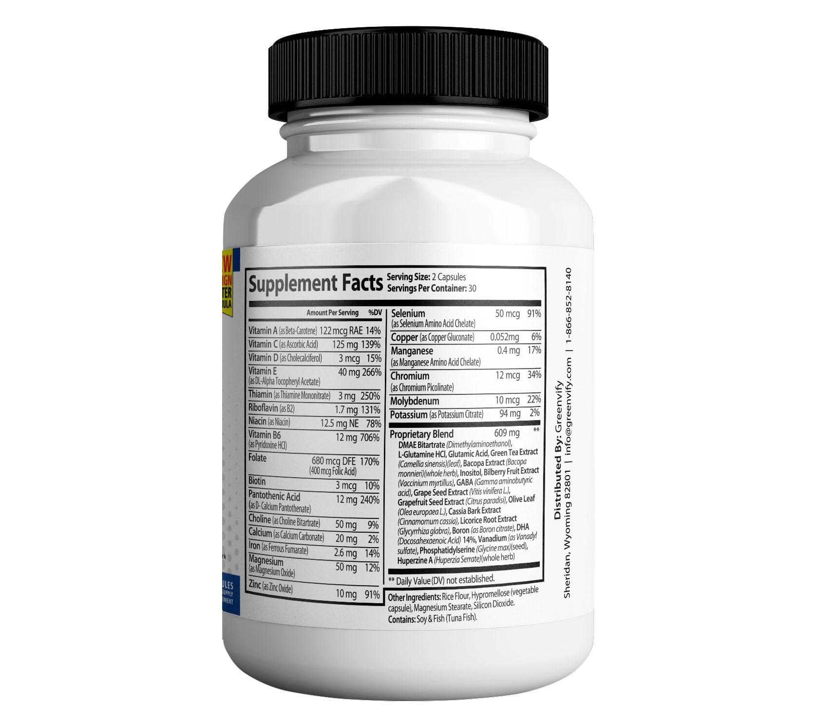 GREENVIFY YouthFeel Brain Max capsules closeup for easy daily nootropic use
