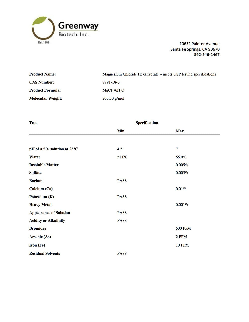 Greenway Biotech Magnesium Chloride 4 lb package for bulk reliability.