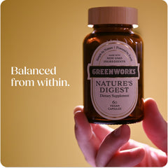Greenworks Nature's Digest fiber blend illustrating natural texture for motility support.