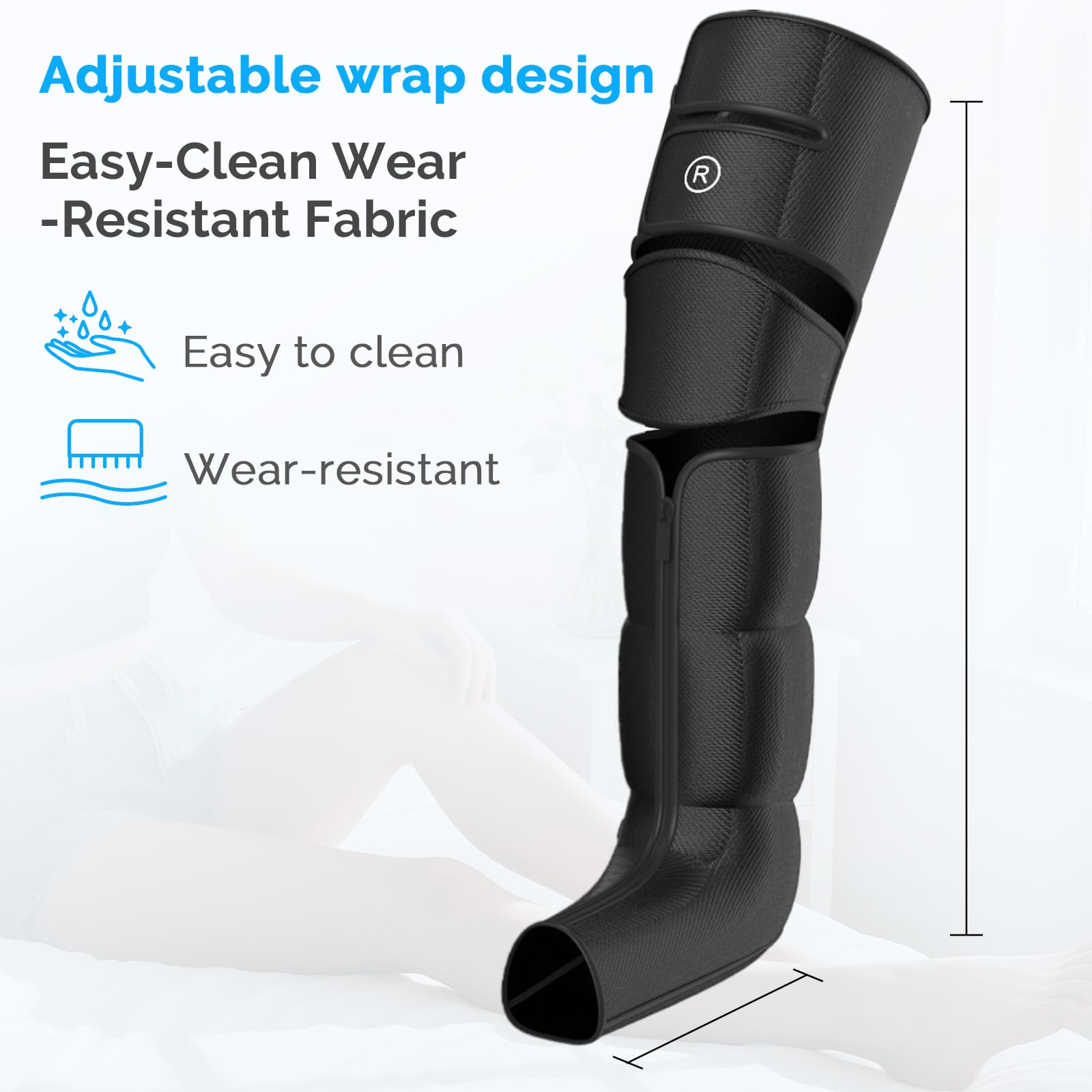 Greetmed leg massager includes zip-up sleeves for easy, comfortable fit.