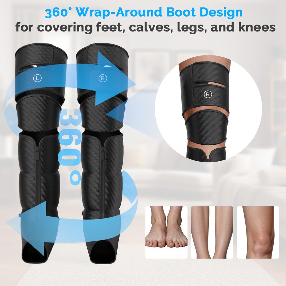 Greetmed leg massager heat therapy offers soothing warmth during compression.