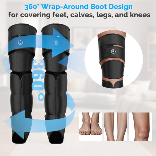 Greetmed leg massager heat therapy offers soothing warmth during compression.