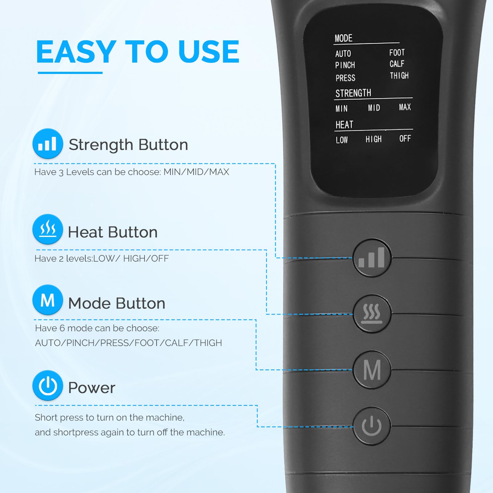 Greetmed leg massager comes with a carry bag for portability.
