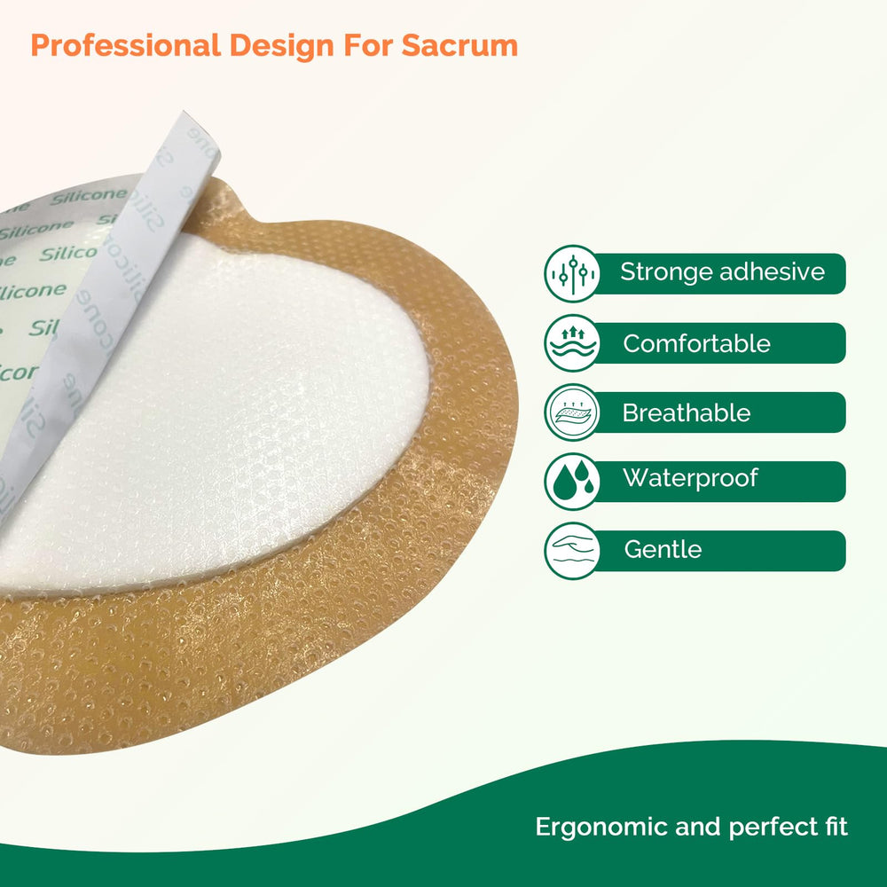 Greetmed sterile packaging of 6x7 sacrum foam dressings for easy use