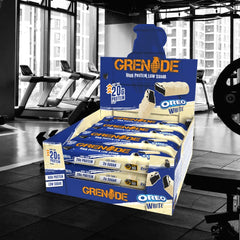 Grenade Oreo White Bar real Oreo pieces shown for satisfying texture and flavor.