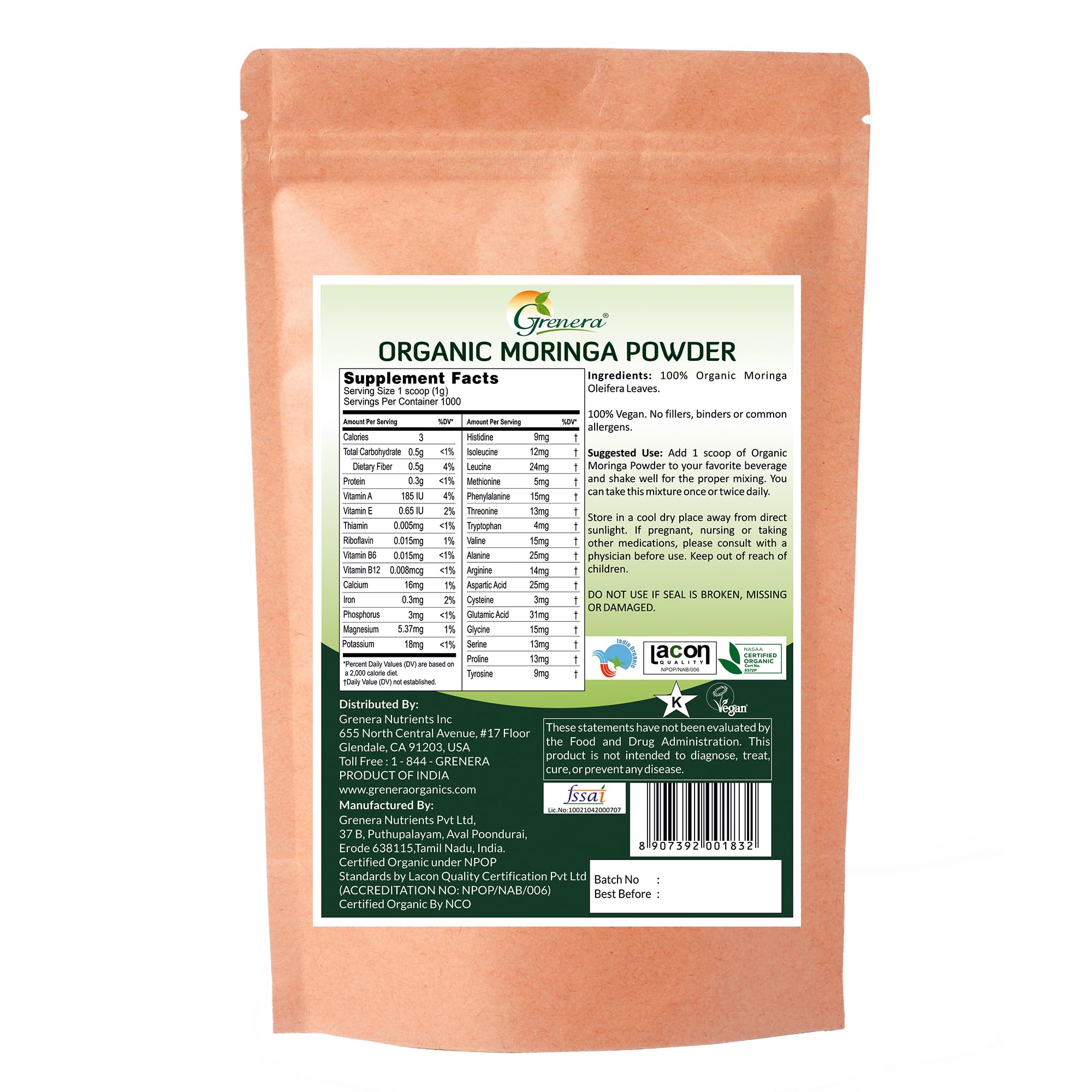 Grenera long shelf life helps storage and everyday use.