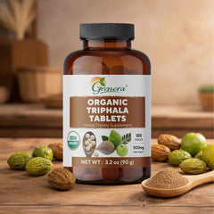 Uncoated tablet close-up reveals natural plant-based binder and simple formula.