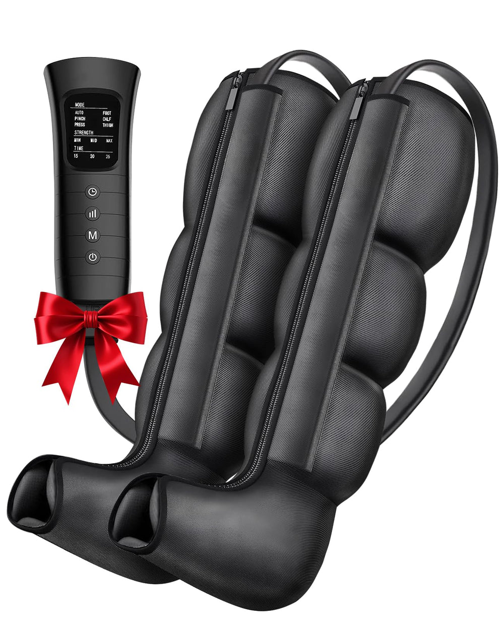Greprety leg compression massager boot front view providing full-leg coverage for soothing recovery.