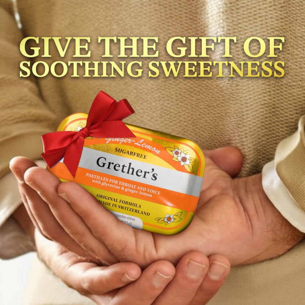 GRETHER'S ginger lemon pastilles inside tin reveals soft chewiness and glycerin coating.