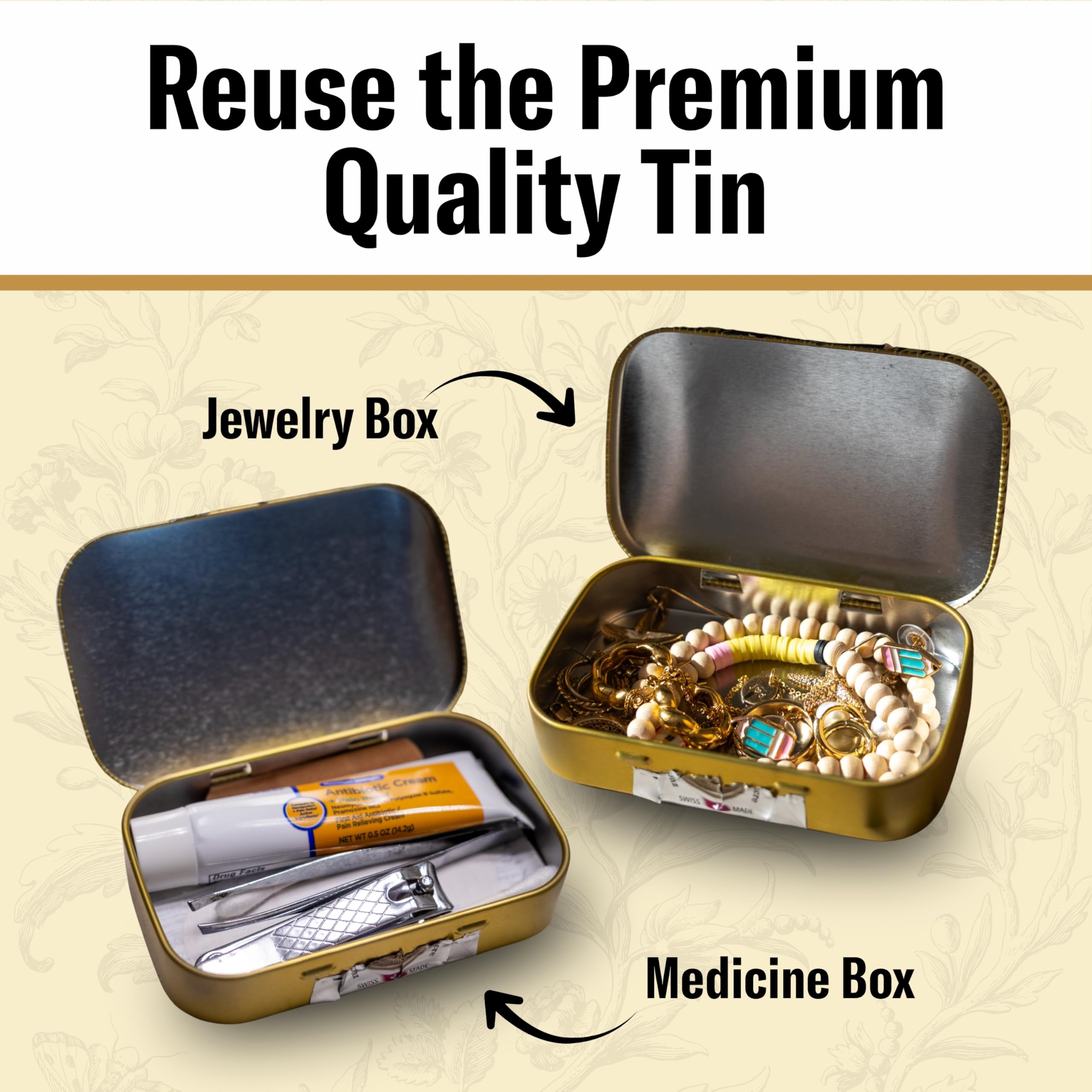 GRETHER'S travel-friendly tin tucked in bag for on-the-go hydration support.