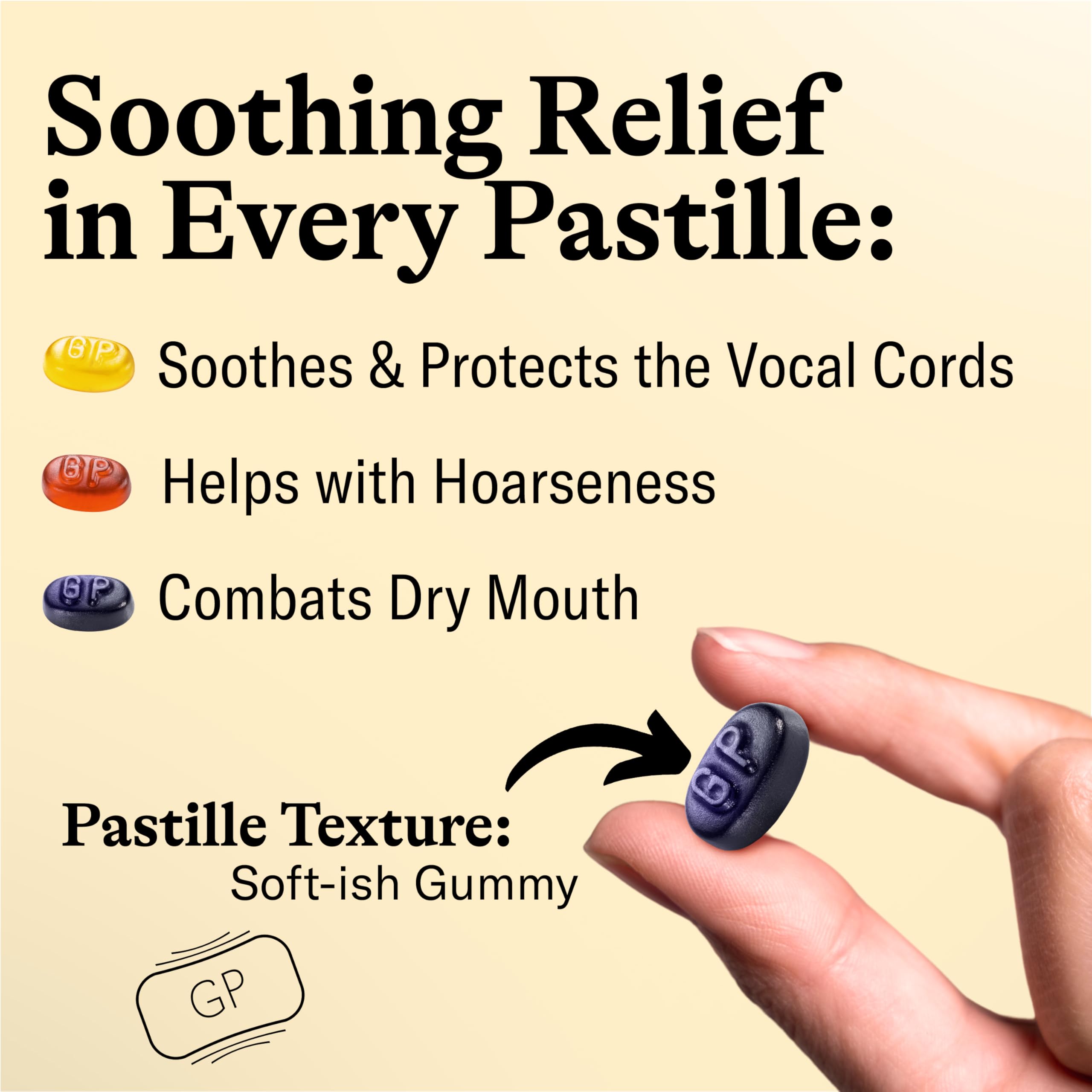 GRETHER'S sugarfree pastilles blackcurrant closeup - natural fruit flavor to refresh breath