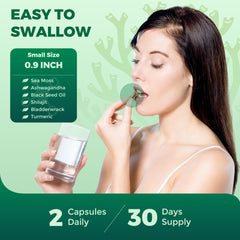 Grevol Sea Moss Capsules close-up signals convenient all-in-one formula.