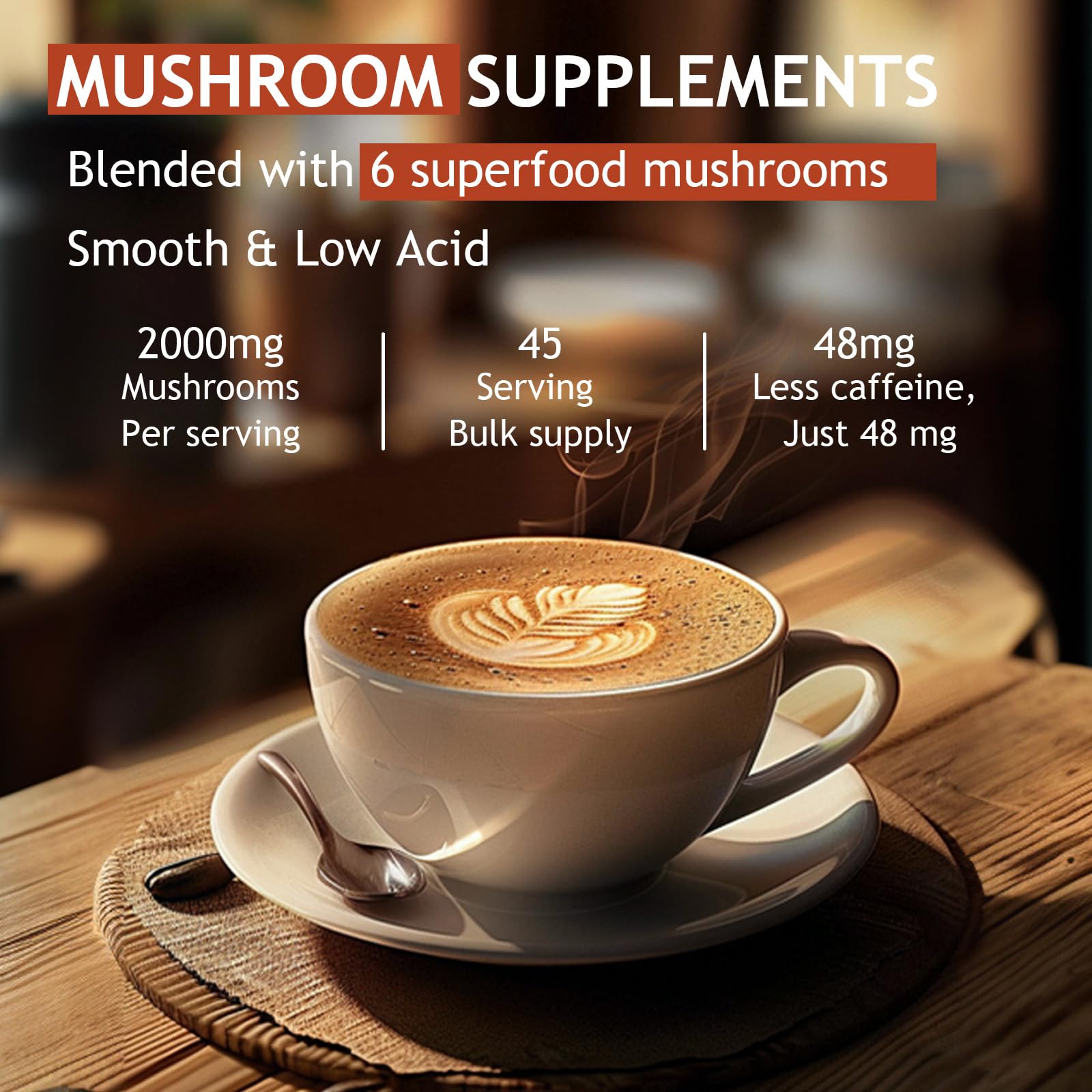 GRGTP Mushroom Coffee packaging back label with details