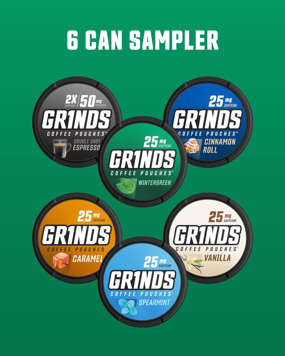 GRINDS Cinnamon Roll pouch with warm spice aroma for steady energy