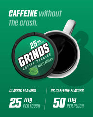 GRINDS Vanilla pouch delivering smooth flavor and daytime focus