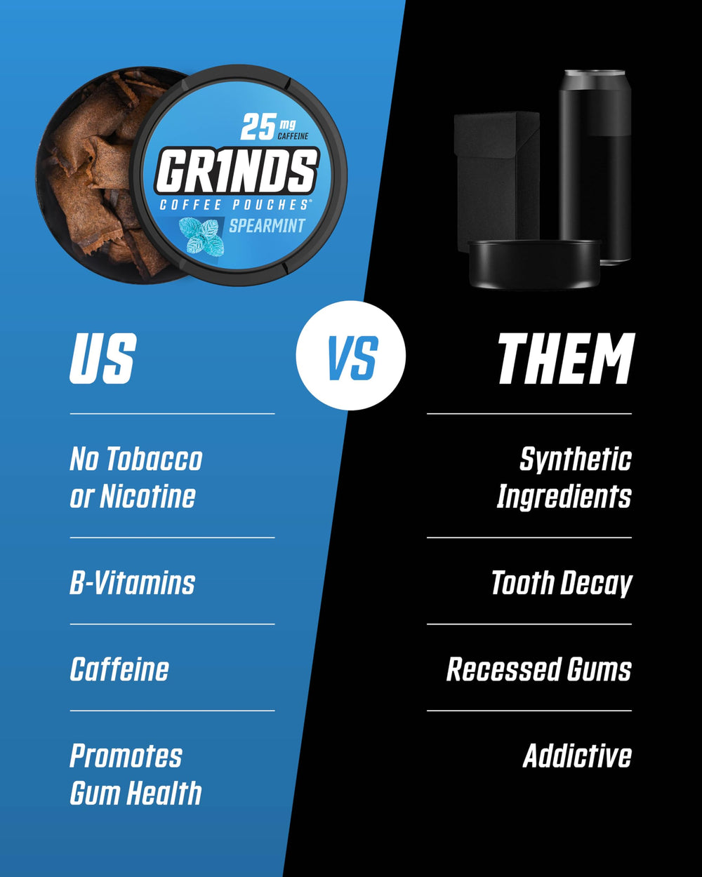 Grinds Double Mocha flavor pouch for a bold caffeine lift